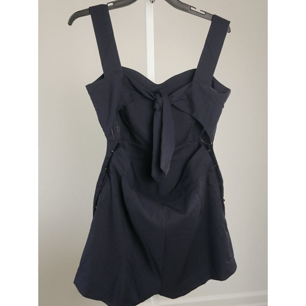 Unique Vintage Heat Wave Romper | L | Navy | Tie Back | Side Buttons | Retro - Picture 2 of 7